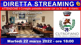 Consiglio Comunale di Cutrofiano 22/03/2022