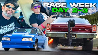 15 year old drives 1200HP Mustang + Stick Shift cars BATTLE for 1st place! | Race Week Day 2-3