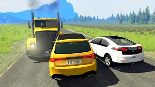 Car Overtaking Crashes Compilation #14 - BeamNG.Drive