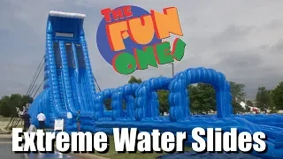 45' Tall x 100' Long!  Giant Water Slide Rental Chicago Suburbs. Largest, Fastest, Most Fun around.