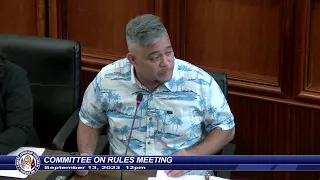 Committee on Rules Meeting - Senator Chris Barnett - September 13, 2023 12pm