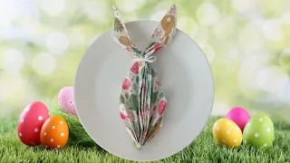 How to fold napkins for Easter: Easter Bunny. Make your own simple Easter decoration