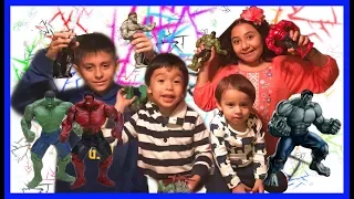 HULK SMASH Toys  Collection Kids Pretend Play Marvel Avengers | Funny Kids