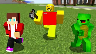 JJ and Mikey VS Weird Strict Dad in Roblox / Maizen Minecraft