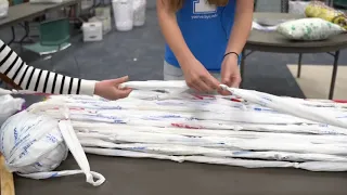 Loading the Loom for Plastic Mats