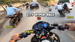 CITY HYPER RIDE | Street Race with NS200 and Rc200