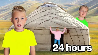 OVERNIGHT Challenge in YURT | Gaby and Alex Family