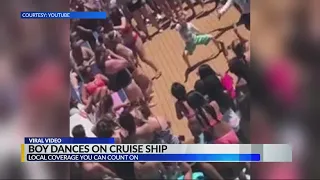 Boy dances on cruise ship