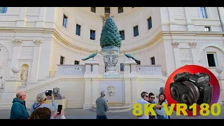 VATICAN MUSEUM TOUR Part 01 Pigna Courtyard 8K 4K VR180 3D (Travel Videos ASMR Music)