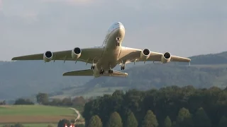 Giant A380 RC Airliner at airmeeting in formation with RC Concorde