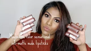 Maybelline color sensational inti-matte nude lipstick swatches ♡ Tan brown skin tone| Shuanabeauty