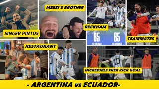 Messi’s brother crazy reaction to Messi’s free kick goal | Messi equals David Beckham's achievement