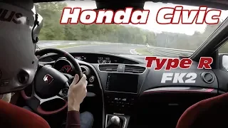 Honda Civic Type R 2015 - Nurburgring test on board : Nordschleife + F1 track [HD]