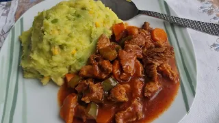 THE BEST MASHED POTATOES WITH BEEF STEW. #food