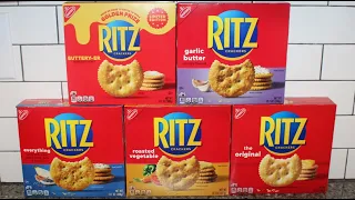 Ritz Crackers Blind Taste Test + Review: Buttery-ER, Garlic Butter, Everything, Vegetable, Original