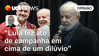 Lula no RS virou palanque em cima de dilúvio e apequenou ida ao estado, diz Josias: 'Erro político'
