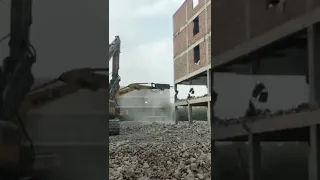 Demolishing four floor building technique #construction