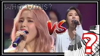 Wheein vs Solar (MAMAMOO): Hitting same high notes battle (C5-F#5)