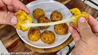 BOLITAS DE PLATANO MADURO RELLENAS!!