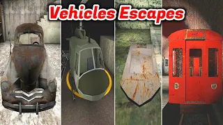 vehicles escapes granny 1 ,granny chapter 2 ,granny 3