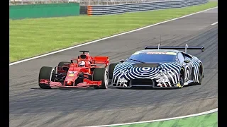 Ferrari F1 2018 vs Lamborghini Huracan GT3 - Monza