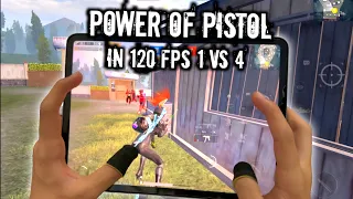 THE POWER OF PISTOL IM 120 FPS | 1 VS 4 AGAINST CONQUEROR AND M4 GLACIER PLAYERS | PUBG MOBILE