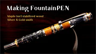 Create handmade FOUNTAIN PEN / Precious wood materials