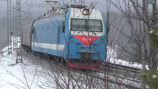 Rail traffic in Russia - Heavy Snow Day on the Trans-Siberian railway