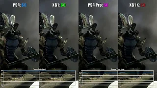 Dark Souls Remastered PS4 Pro vs Xbox One X Frames and graphics Comparison