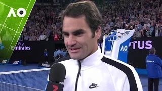 Roger Federer on court interview (SF) | Australian Open 2017