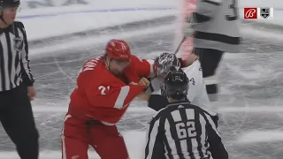 Dylan Larkin And Philip Danault Drop The Gloves After Faceoff