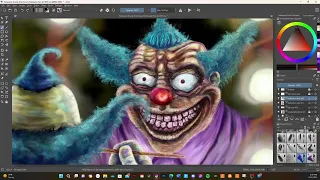 Simpsons Krusty the Clown Halloween Digital Art Timelapse