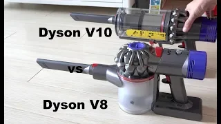 Dyson V10 vs Dyson V8 Vacuum - Suction Power Compared