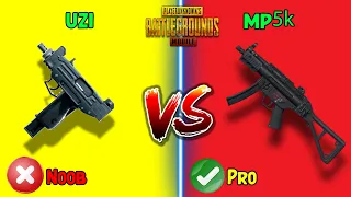 UZI VS MP5 Ultimate Weapon Comparison (PUBG MOBILE) Guide/Tutorial (SMG)