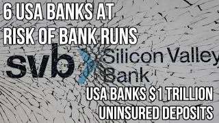 6 USA Banks at Risk of BANK RUNS as $1 Trillion Uninsured Deposits Raises Risk of Bank Failures