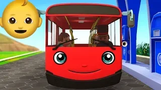 Wheels on the Bus Song (Red Bus) - Nursery Rhymes & Kids Songs | Minibus