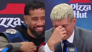 WWE Fastlane press conference but it's just Jey cracking up Cody