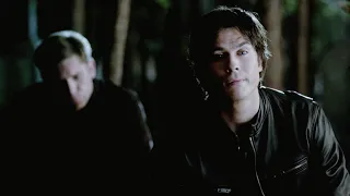 Damon drinking at Alaric's grave || TVD 4x02