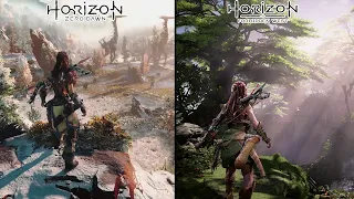 Horizon Zero Dawn vs Horizon Forbidden West | Gameplay Reveal Graphics Comparison | PS4 vs PS5