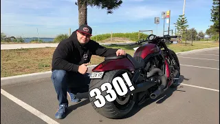 Harley Davidson V-Rod custom Night Rod 330 rear tire & Review