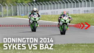 Sykes vs Baz in a FIERCE BATTLE for the victory in Race 1 | Donington 2014