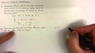 8 - Algebra - Lös med hjälp av ekvationer