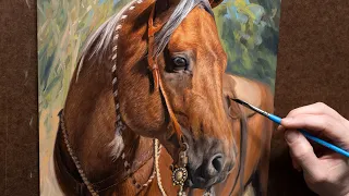 Horse Painting Time-lapse - Oil on Panel