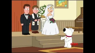 Brian trying to stop the wedding Family Guy