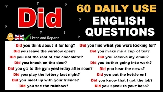 60 Daily Use ‘Did’ Questions in English