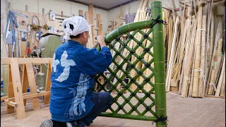 Production process of bamboo fences with beautiful curves! The skill of a master craftsman!