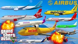 GTA V: Airbus A321 NEO Plane Longer Best Extreme Crash Compilation (60FPS)