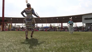 MVI 8500 Ermineskin Powwow 2023 Saturday afternoon, Teen Jingle Dress Contemporary Style, 2 Songs...