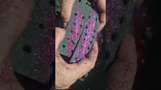 ASMR Floral foam holey glitter sticks crushing (no talking)