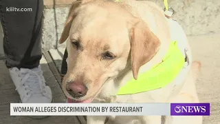 Legally blind resident claims discrimination after being denied entry into restaurant due to guide d